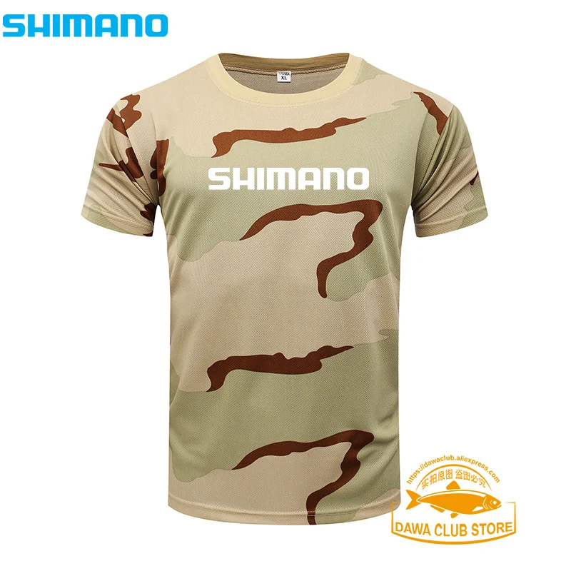 Футболка рыболовная Shimano мужская, летняя, быстросохнущая, дышащая, камуфляжная
