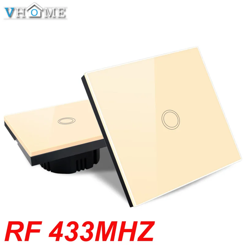 Vhome светодиодный светильник сенсорный выключатель rf Роскошная стеклянная панель