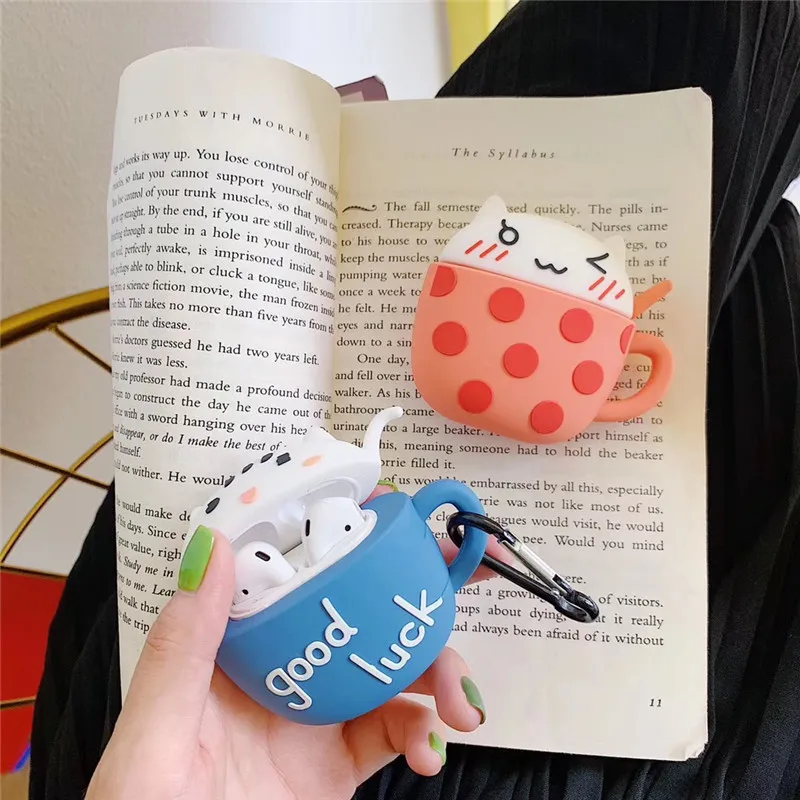 

For Airpods 1/2 Case,Mug Cup Cat Case For Airpods Case,Soft Silicone Earphone Headphone Cover For Airpods Pro Case Cover