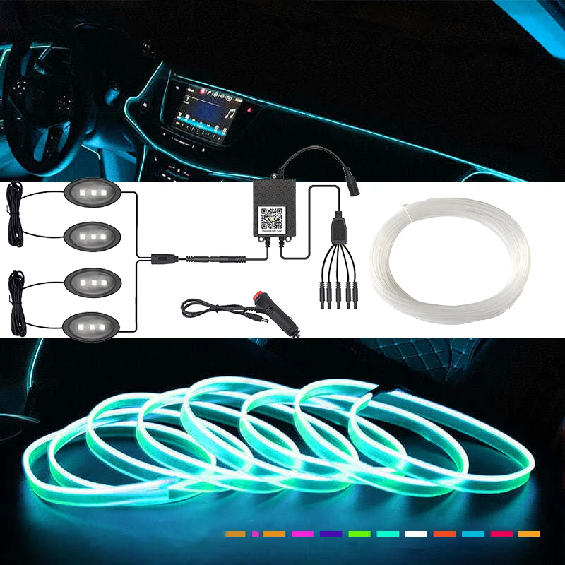 

RGB Cars LED Ambient Lamp Neon cold light Auto Interior Atmosphere Backlight Light Refit Decoration Strips Shine Apply To Bars