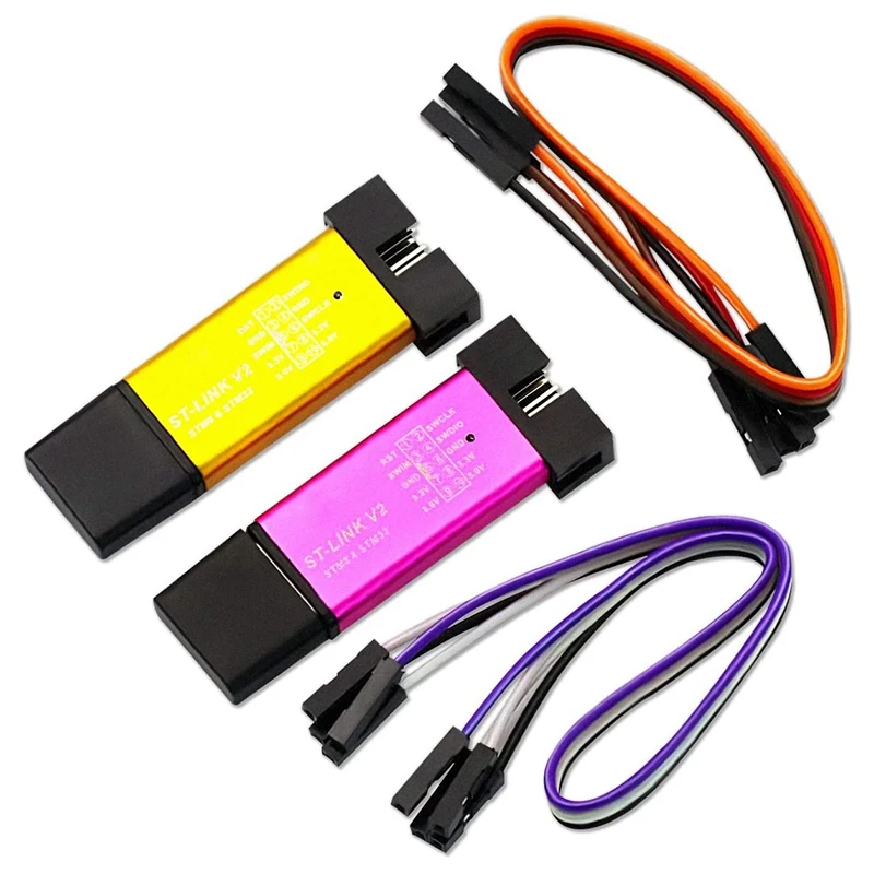

2PCS ST-Link V2 Editor,STM8 STM32 Emulator Downloader(Random Color)