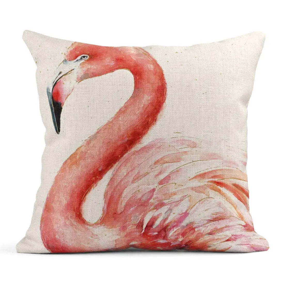 

Linen Throw Pillow Cover Case Gracefully Pink Tropical Decorative Pillow Cases Covers Home Decor Square 20 x 20 Inches Pillow