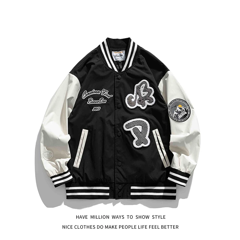 

2021 New Autumn Towel Embroid Thin Light Men's Letter Bomber Coat Unisex Women's Oversize Baseball Varsity Jacket Campus Street