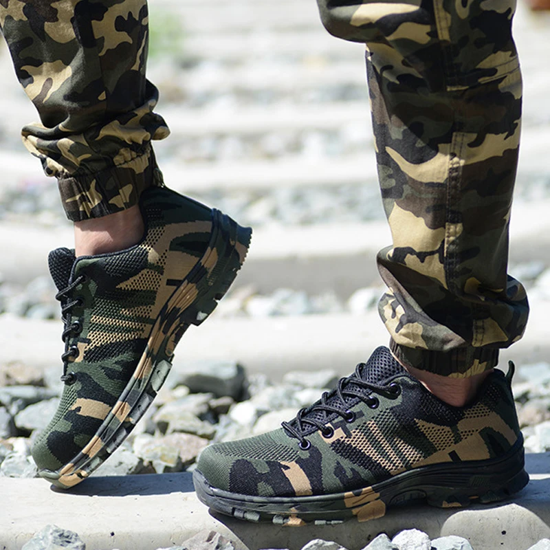 

Work & Safety Boots Construction Steel Toe Cap Shoes Men Camouflage Puncture Proof High Quality Outdoor Safety Shoes Plus Size