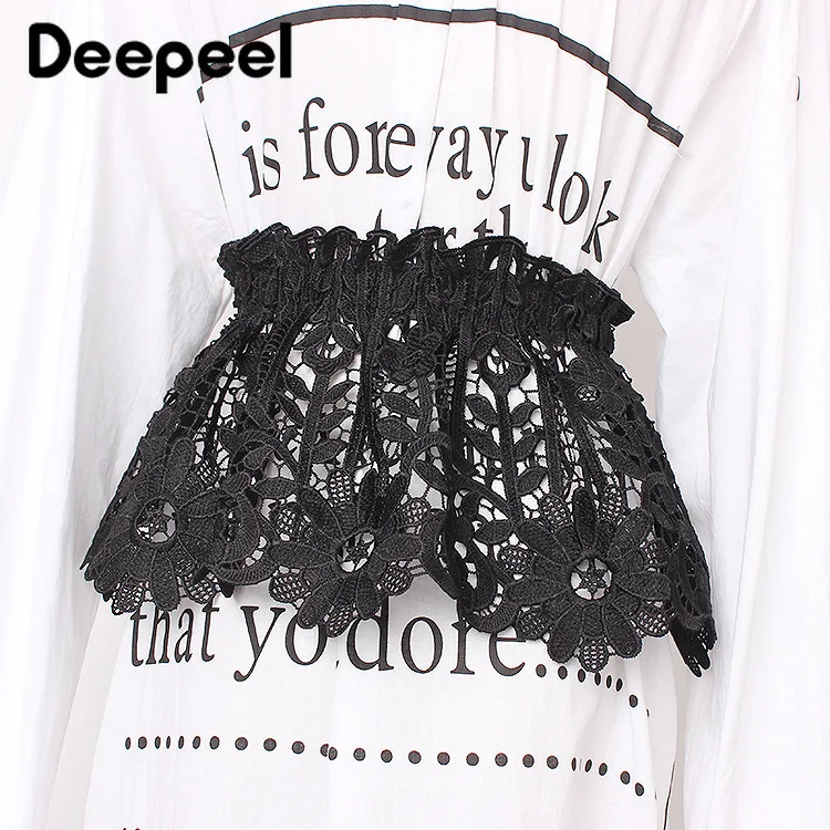 Deepeel 1 шт. 20 см * 60 женский полый винтажный пояс с цветочным кружевом эластичные