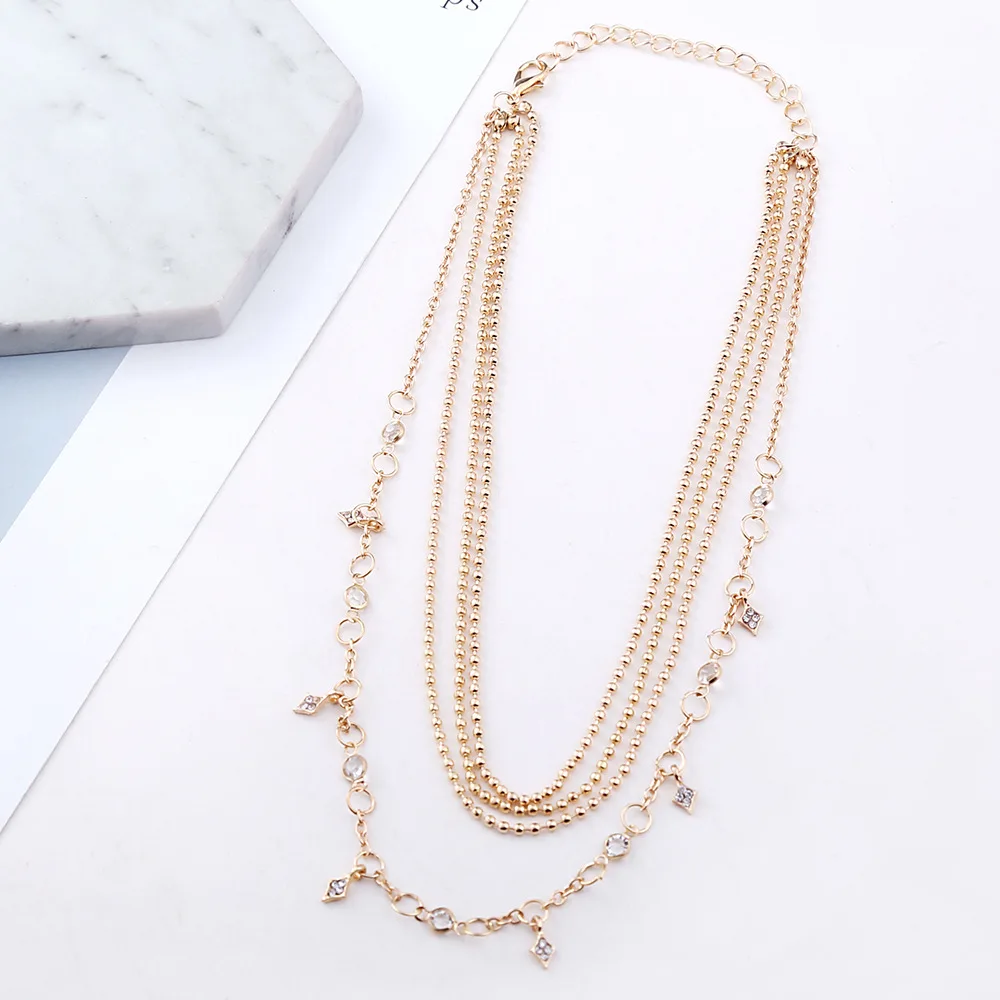Многослойная цепочка до ключицы оптовая продажа Модное Новое Очаровательное