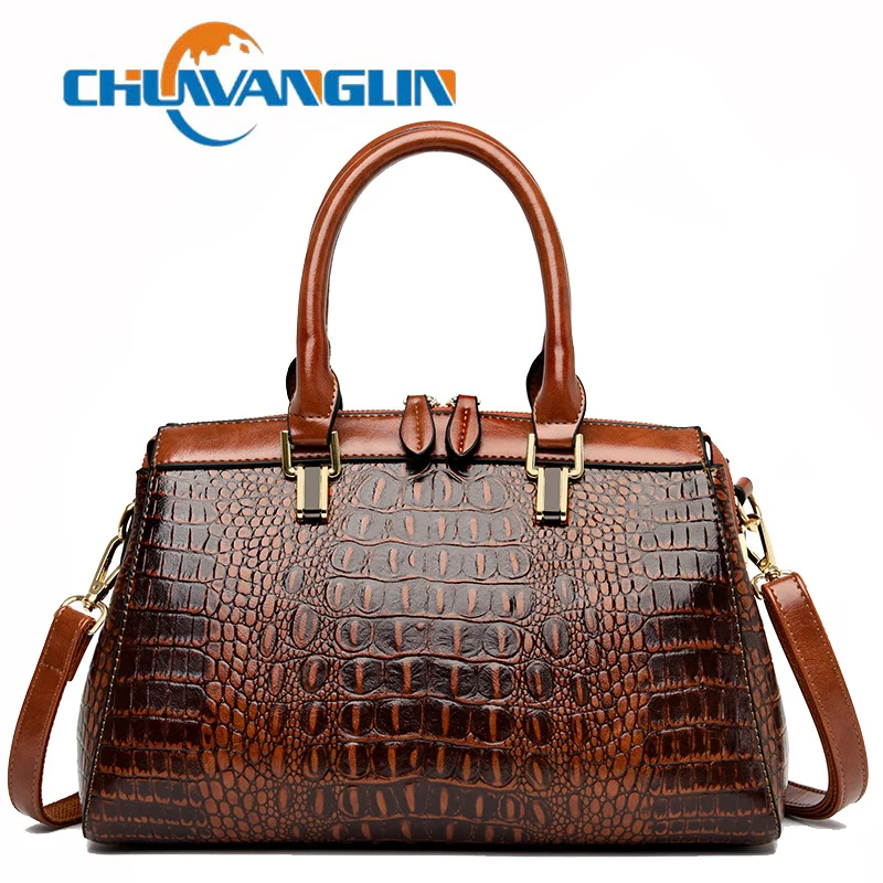 

Chuwanglin Female Tote Bags Handbags Women Large Crocodile Pattern Shoulder Bag Ladies PU Leather Crossbody Bags 3021025