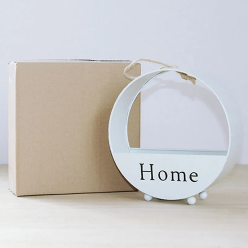 

Wrought Iron Round Wall Hanging Decoration Storage Pendant Flower Basket Living Room Art Party European Style Simple