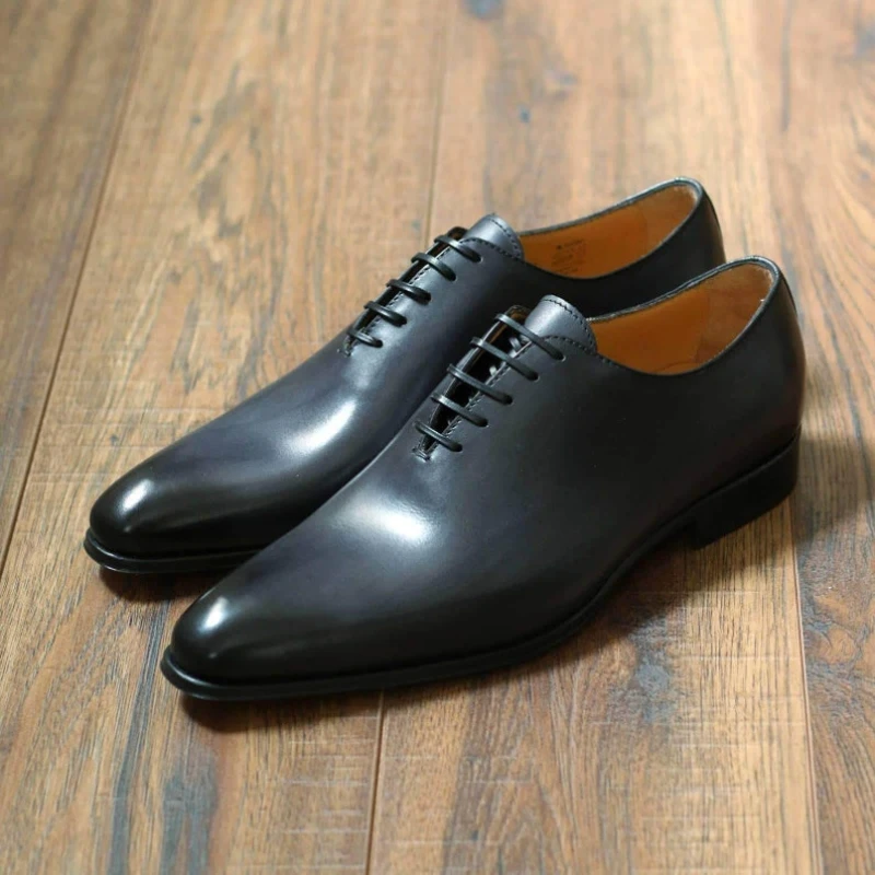 

Классические мужские туфли-оксфорды с острым носком, черные удобные деловые туфли из искусственной кожи на низком каблуке для отдыха, Новин...