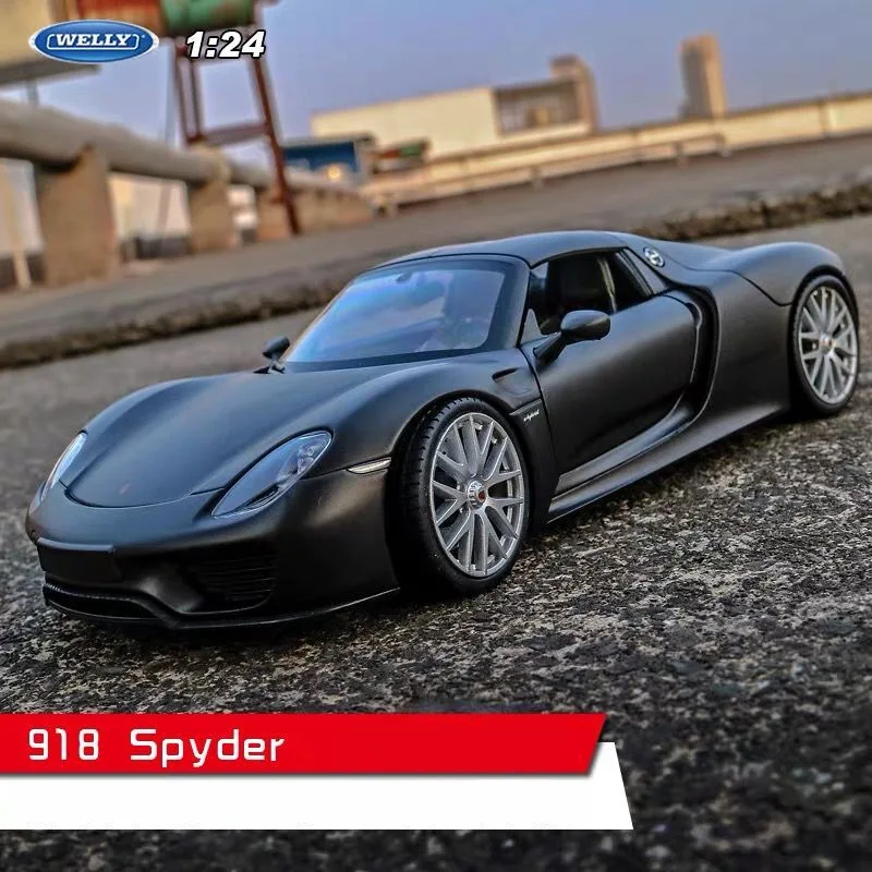 918 Spyder Welly 1:24 Porsche 918 модель автомобиля из сплава Модель автомобиля украшение автомобиля коллекция Подарочная игрушка Литье под давлением модель игрушка для мальчиков - Цвет: 918 Spyder