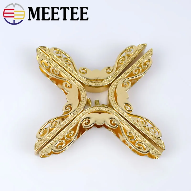Meetee 4/10 шт. 46*65 мм из метала золотого цвета угловая Пряжка аппаратные средства