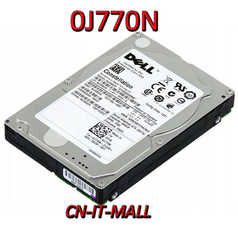 

Тянущийся 0J770N J770N ST9500530NS 500 Гб 7200 об/мин 32 МБ кэш SATA 3,0 ГБ/сек. 2,5 "Внутренний жесткий диск предприятия