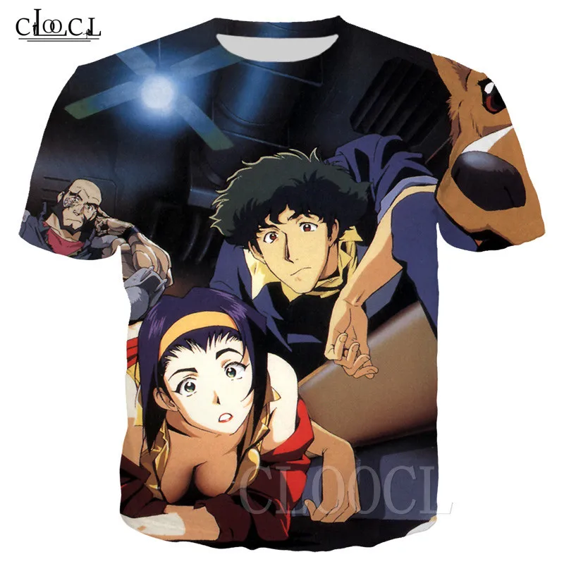 Новая ковбойская футболка Bebop летняя японского аниме с 3D принтом Спайк Шпигель
