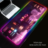 creative led light xxl girly pink gaming mouse pad rgb large xl keyboard cover non slip rubber base computer desk mat pc for lol