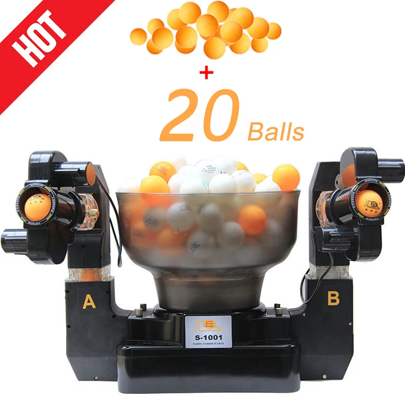 Professional S-1001 Table Tennis Robots Sender Pitching Serve Machine Trainer Racquet Sport Collecting Basket 20 Pingpong Balls