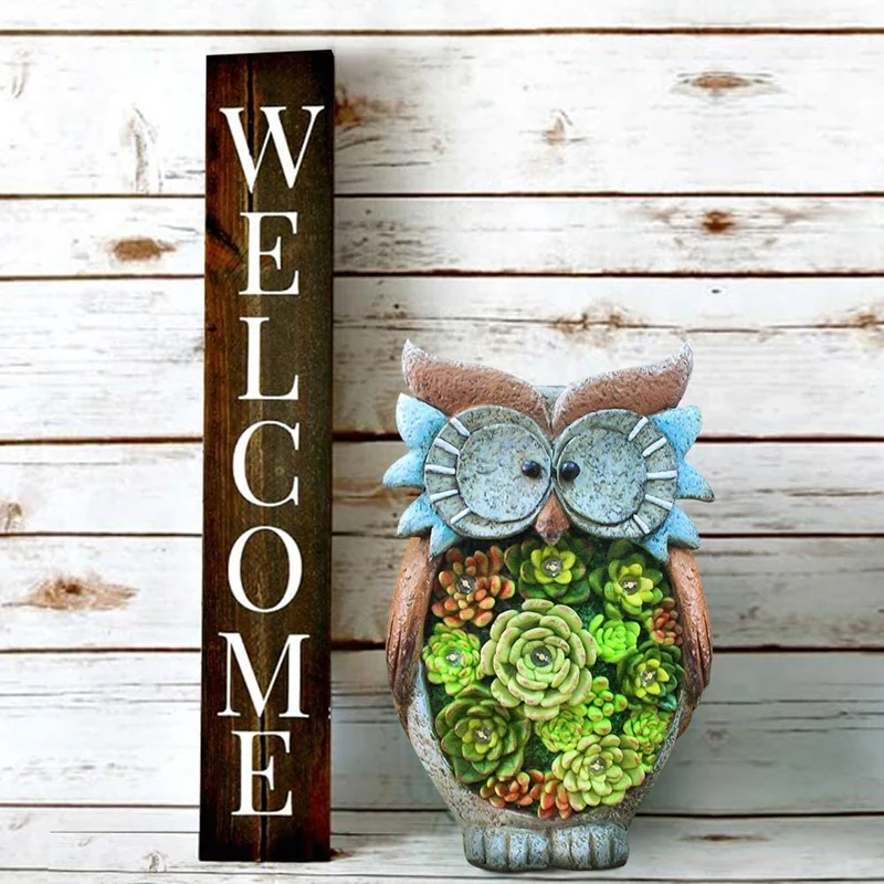 

Garden Statue Owl Statue-Resin Statue with Solar LED Light, Suitable for Garden Lawn Decoration