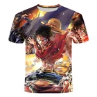 Мужская и женская футболка Luffy, Повседневная футболка в стиле хип-хоп с 3D принтом, летняя футболка, 2019