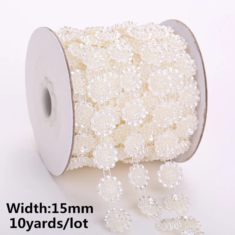 10 ярдов костюм с аппликацией форма жемчуг стразы отделка цепи свадебное платье свадебное украшение - Цвет: AA045