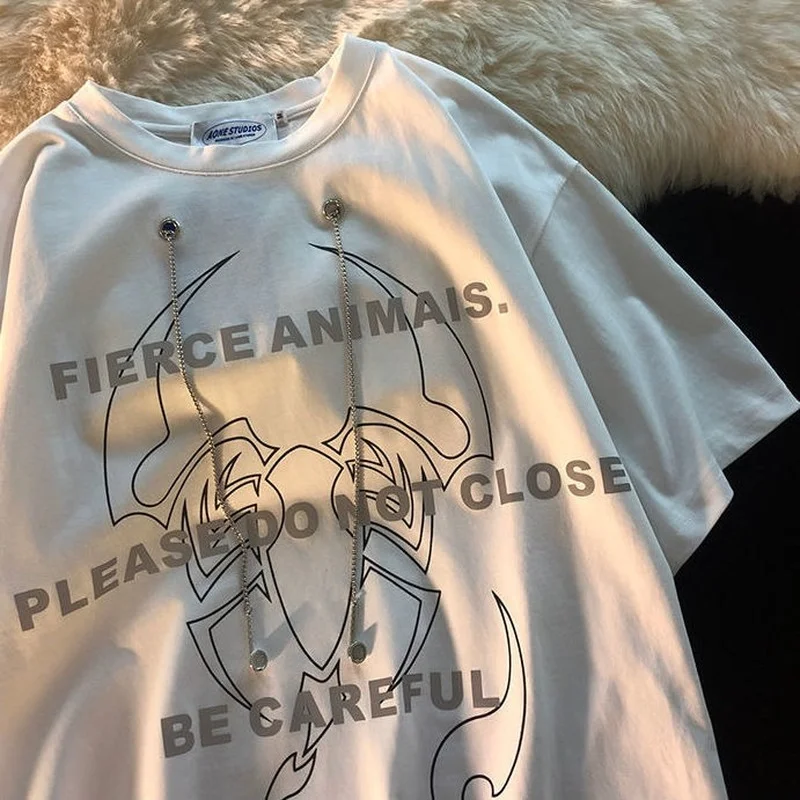

Loose Printed Letters Short-sleeved T-shirt Women's Summer New All-match Casual Top Harajuku Bf Style