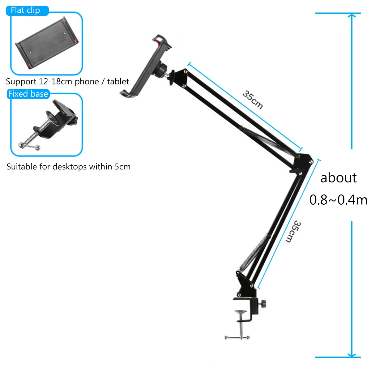 360 rotating flexible long arms mobile phone holder for xiaomi iphone desktop bed lazy bracket phone stand metal clamp support free global shipping