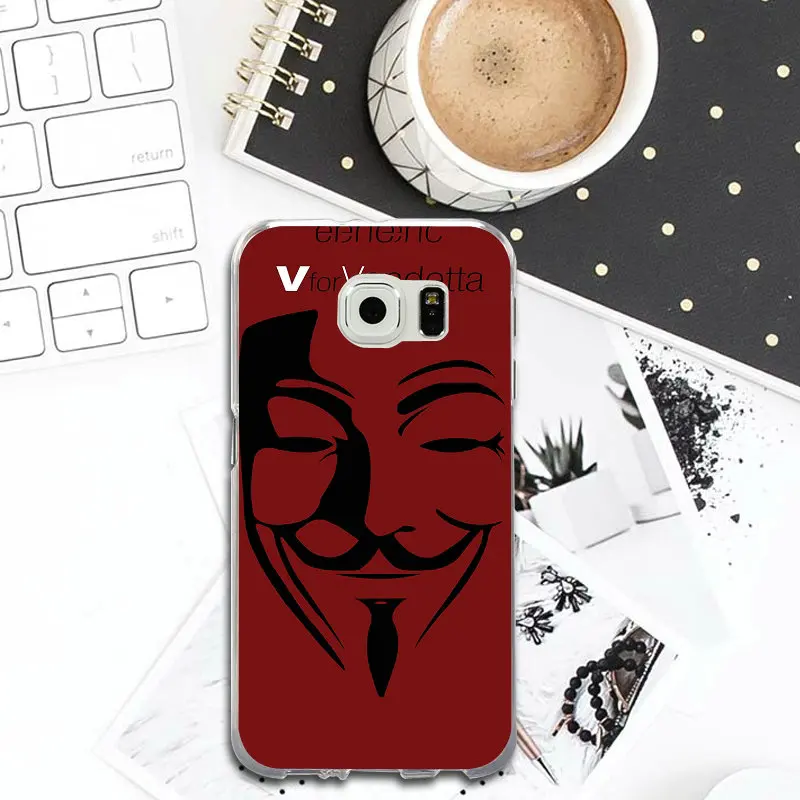 Fawkes Anonymous Mask Soft Silicon Phone Case for Samsung Galaxy S2 S3 S4 S5 Mini S6 S7 Edge S8 S9 S10 Plus Lite Note 8 9 |