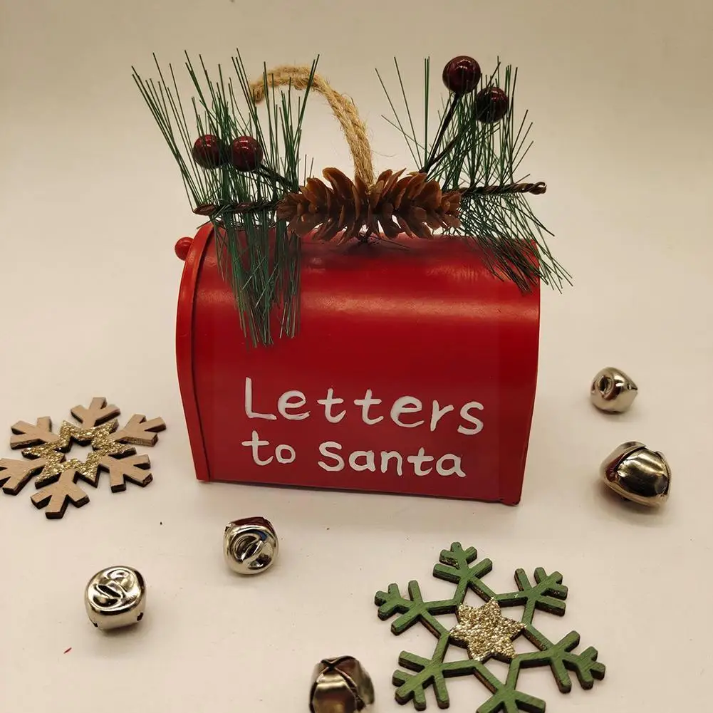 

Creative Metal Mailbox Christmas Tree Ornaments Candy Box Iron Christmas Tree Box Ornaments Storage I5E0
