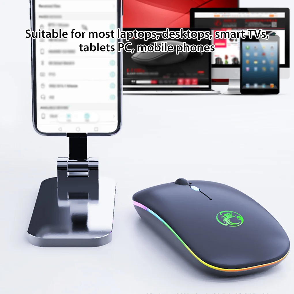 Wireless Mouse Bluetooth RGB Rechargeable Computer Silent Mause LED Backlit Ergonomic Gaming For Laptop PC | Компьютеры и офис