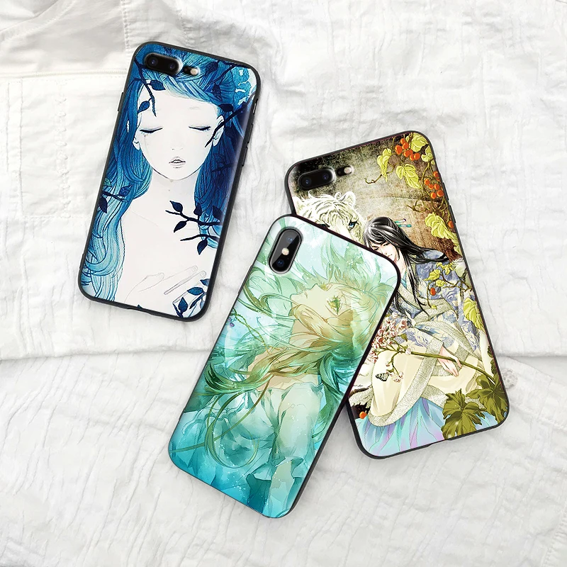 Красивый аниме Рисунок Мягкий ТПУ чехол для Apple IPhone X XR XS MAX 5 5S 5C SE 6 S 7 8 Plus ipod touch