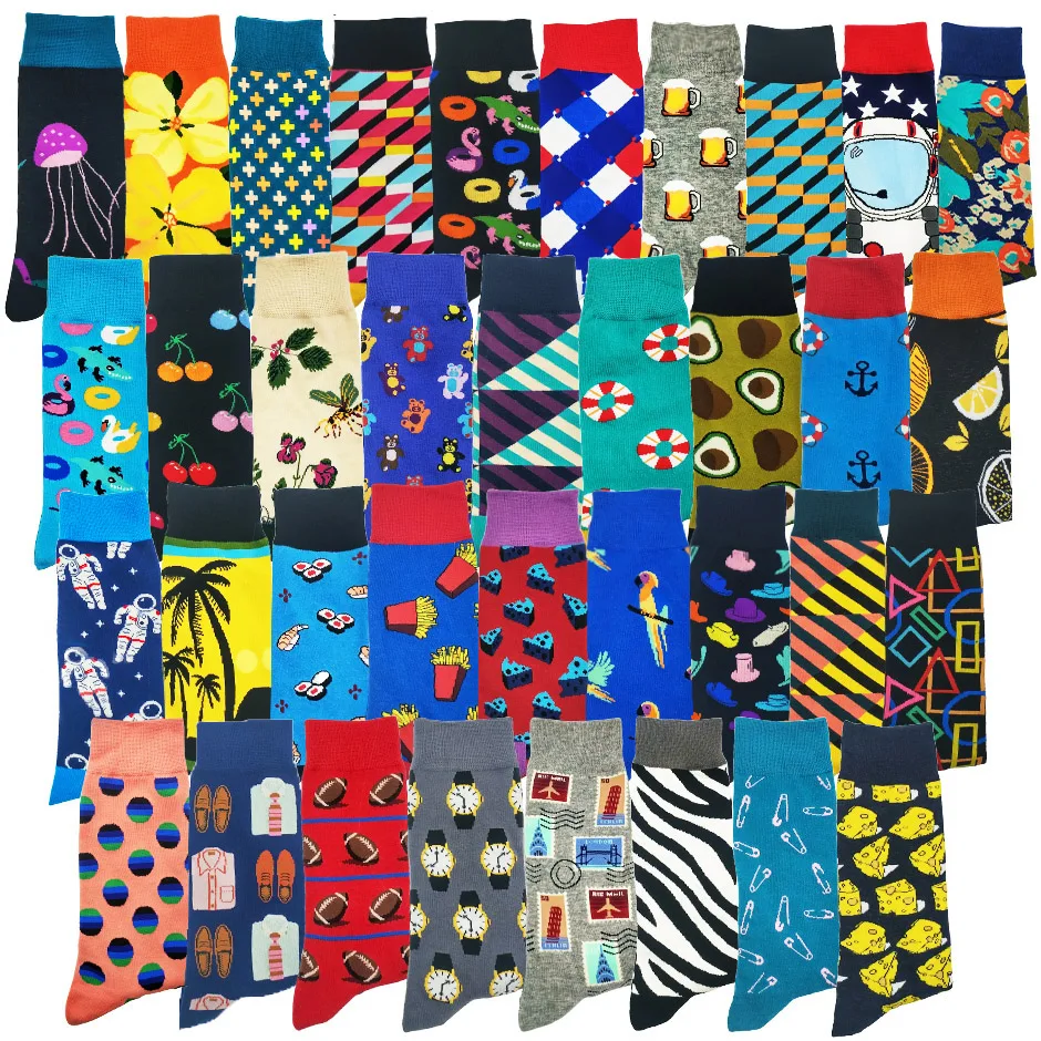 Носки женские и мужские короткие хлопковые с принтом милые повседневные