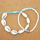 Ножной браслет ZHONGVI, летний браслет ручной работы, с изображением морского пляжа, в стиле ретро, с ракушками, из бисера, 2021, подарок, украшения для ног