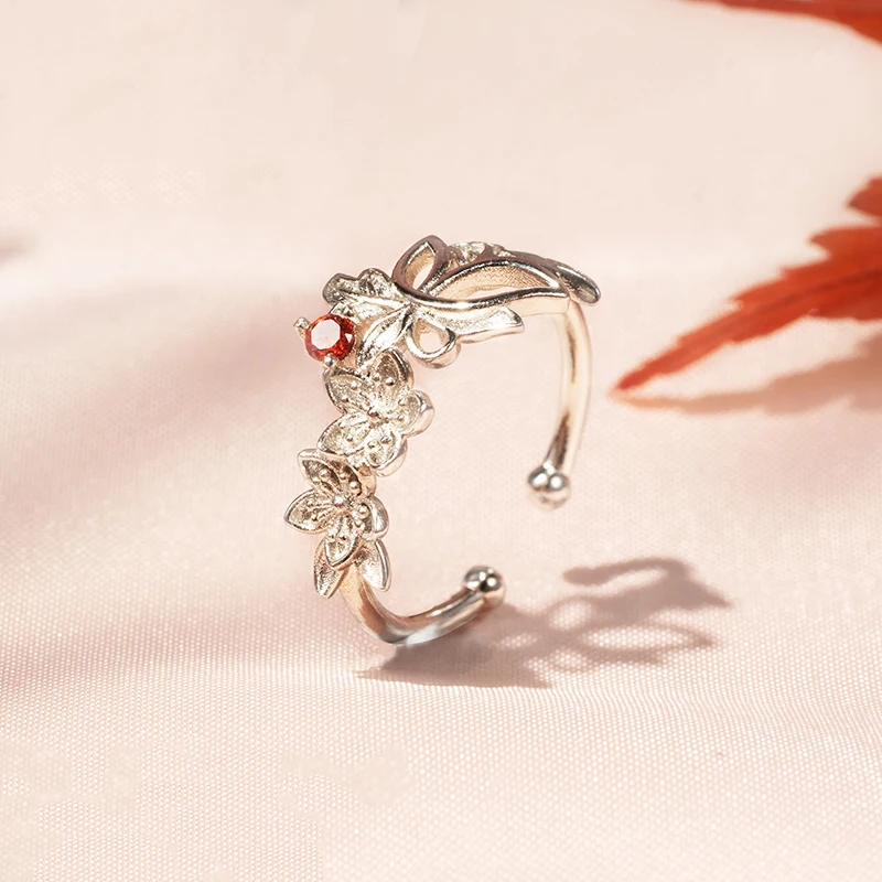 

Женское регулируемое кольцо из серебра 925 пробы, с бабочкой