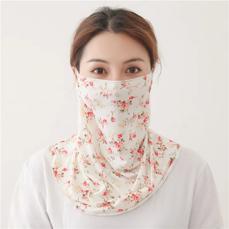 

50pcs Summer Sun Protection Lightweight Face Mask Woman Scarf Outdoor Cycling Riding Masks Ice Silk Scarf Bandana Handkerchief