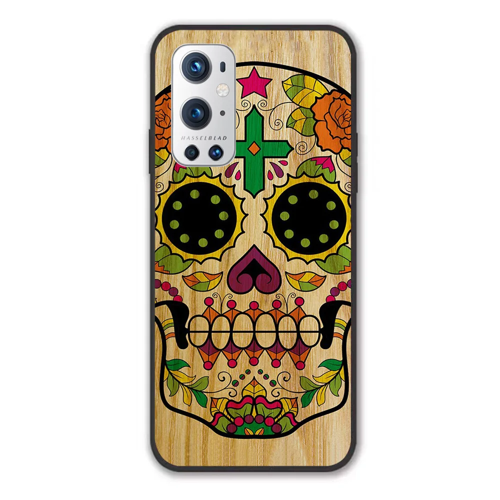 

For Oneplus Wood Sugar Skull Black TPU Border Oneplus Case