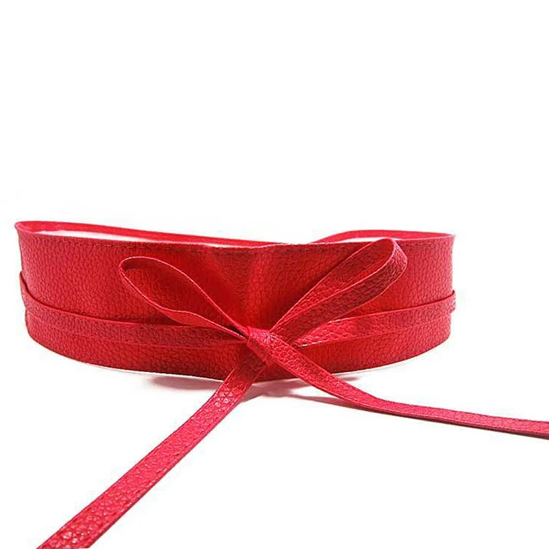 Женский широкий пояс из мягкой кожи с завязками вокруг пояса Obi Boho платье ремень