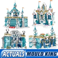 MOULD KING 11007 11008 11009 11010 MOC Frozen Entrance Palace Castle Crystal Falls Model Building Blocks Creative Toys Kids Gift