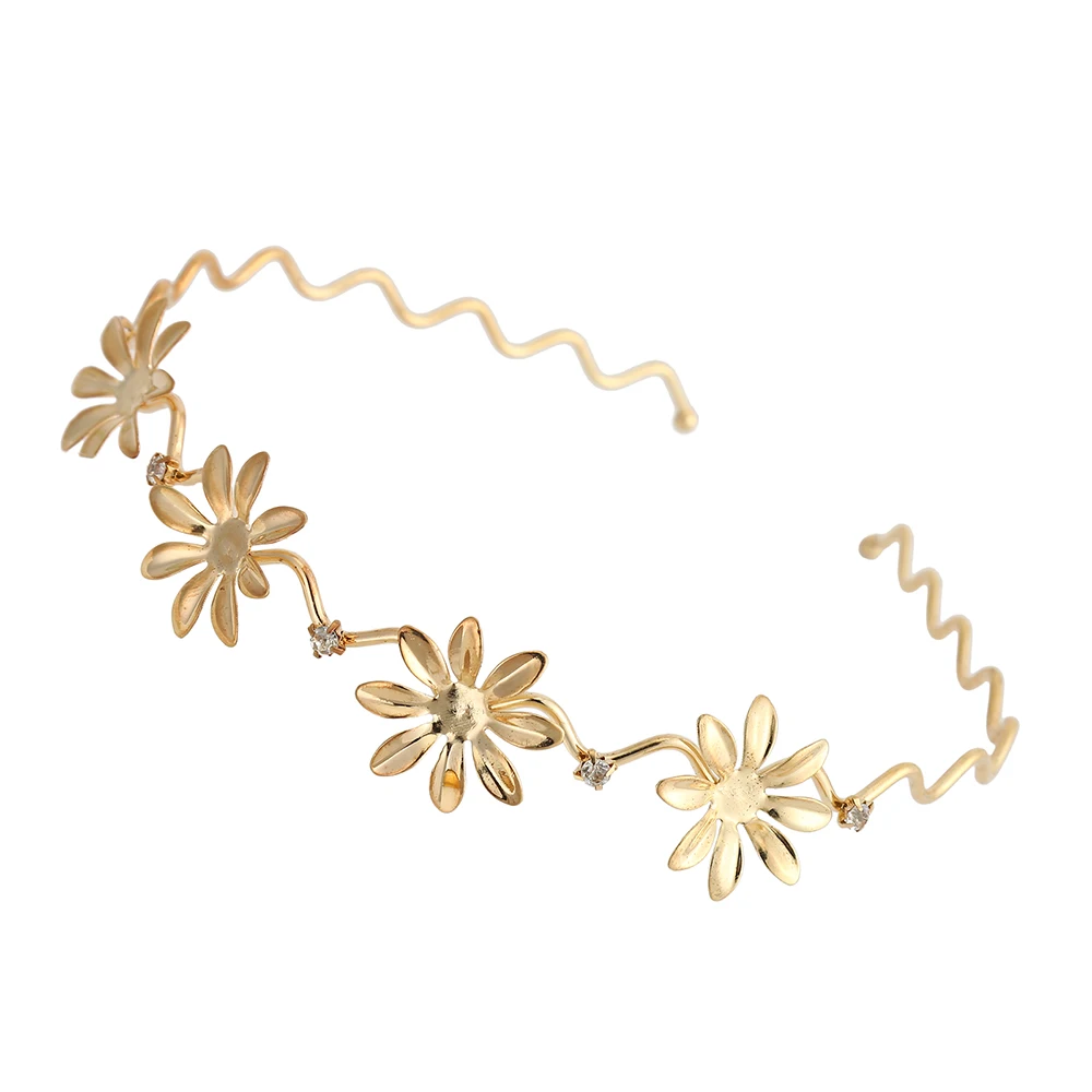 Женская повязка на голову AWAYTR золотистая для волос в стиле ретро свадебный