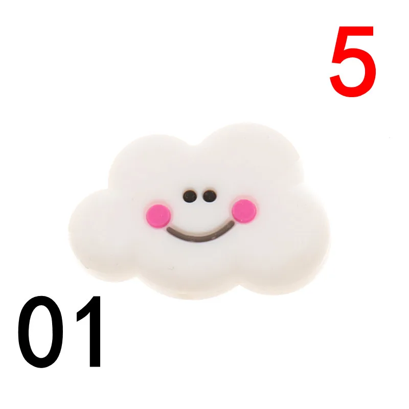 Cloud01 ATOB 5 шт., силиконовые бусины для прорезывания зубов с облаком, пищевое качество, Детские Прорезыватели, силиконовые бусины для соски, цепочка для прорезывания зубов, ожерелье - Цвет: Cloud01