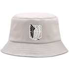 Шляпа атака на Титанов с аниме-логотипом, женская уличная Складная Панама, рыболовная Кепка s, Панама от солнца в стиле унисекс, Повседневная Кепка в стиле Харадзюку