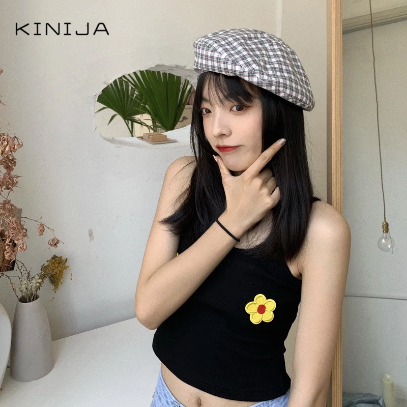 Осенняя Женская винтажная клетчатая шапка художника кепка газетчика плоская