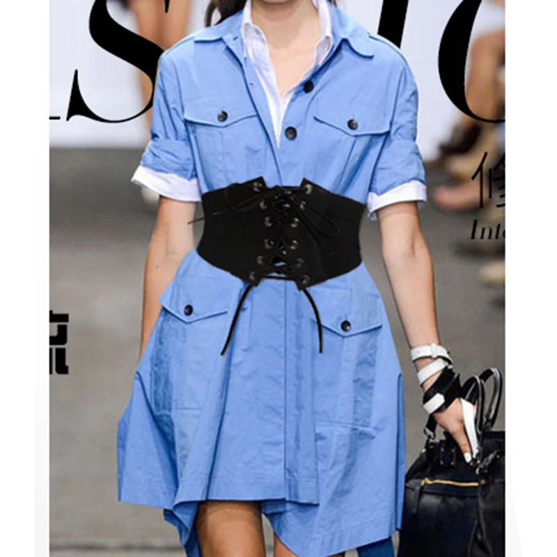 2019 Для женщин Винтаж черная растягивающаяся цепочка кронштейн поперечный ремень