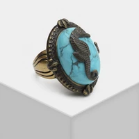 jz19639 p59 amorita boutique sea horse vintage ring