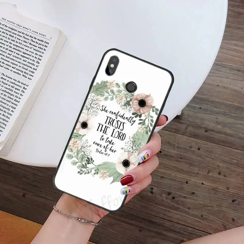 

bible Quotes Phrase art aesthetics Phone Case For Xiaomi Redmi note 7 8 9 t k30 max3 9 s 10 pro lite