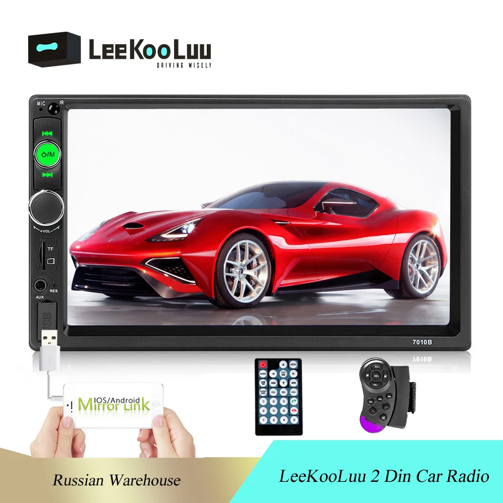 Автомагнитола LeeKooLuu 2 din 7 &quot мультимедийный плеер с зеркалом Android пульт