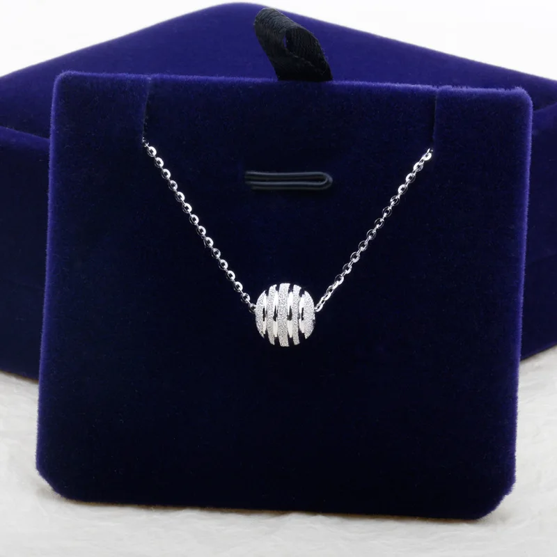 

Sterling 925 Silver Necklace for Women Jewelry Round Ball Pendant Bijoux Collar Korean Simple Student Clavicle Chain Choker Gift