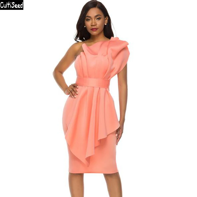 

Cultiseed Women Sexy Strapless Multilayer Ruffles Evening Dress Female New Fashion Slim Hip Knee Length Party Dress Ladies Dress