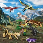 Конструктор Динозавр мир Юрский тираннозавр Раптор Трицератопс Т-Рекс транспортировка индоминус динозавр модель обучающие игрушки