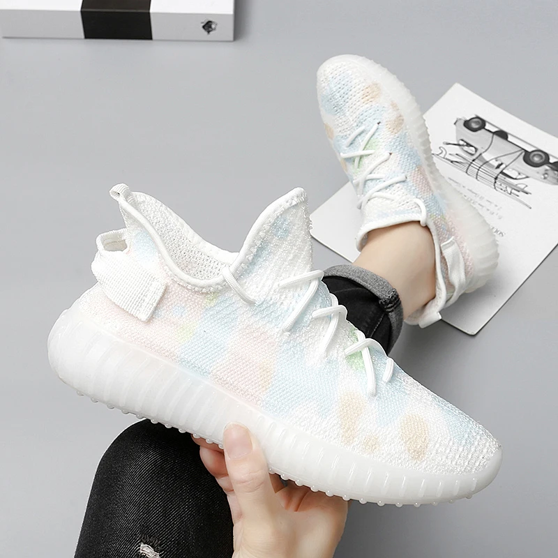 

Модная женская спортивная обувь, дышащие белые кроссовки Flywire, удобные износостойкие Прогулочные кроссовки, женская спортивная обувь