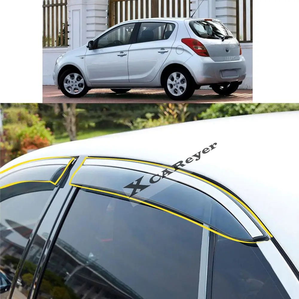 

For HYUNDAI I20 Hb 2008 2009 2010 2011 2012 2013 2014 Car Sticker Plastic Window Glass Wind Visor Rain/Sun Guard Vent Parts