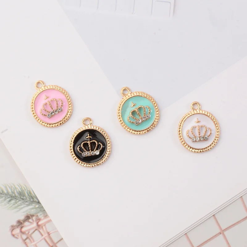 10 шт./упак. Корона Эмаль Подвески номер пять для серьги Браслеты &quotсделай сам&quot