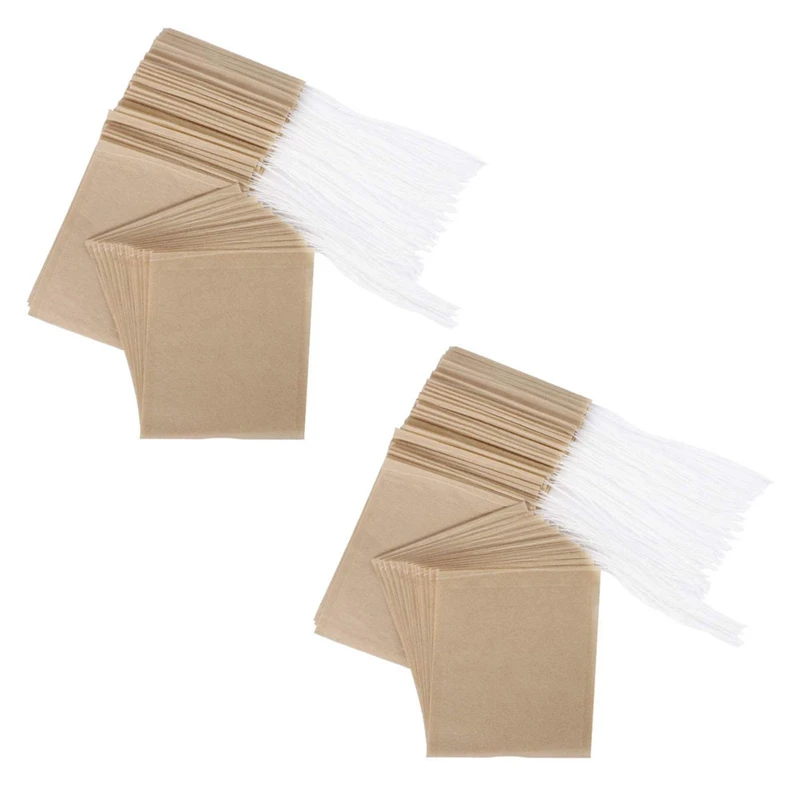 

New 600PCS Tea Filter Bags, Disposable Paper Tea Bag With Drawstring Safe Strong Penetration Unbleached Paper
